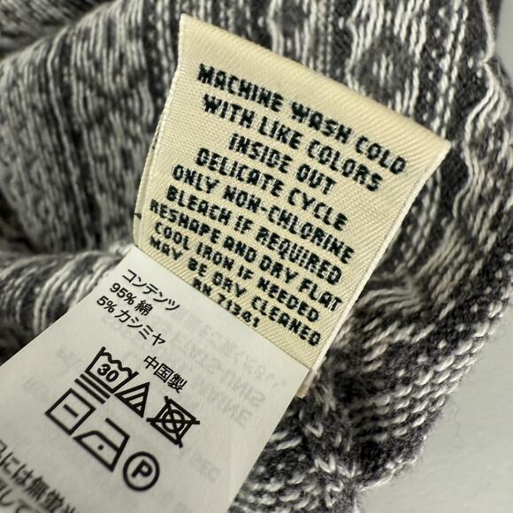 L.L.Bean Sweater Womens XL Gray White Turtleneck Fair Isle Nordic Cashmere Blend - Picture 8 of 11